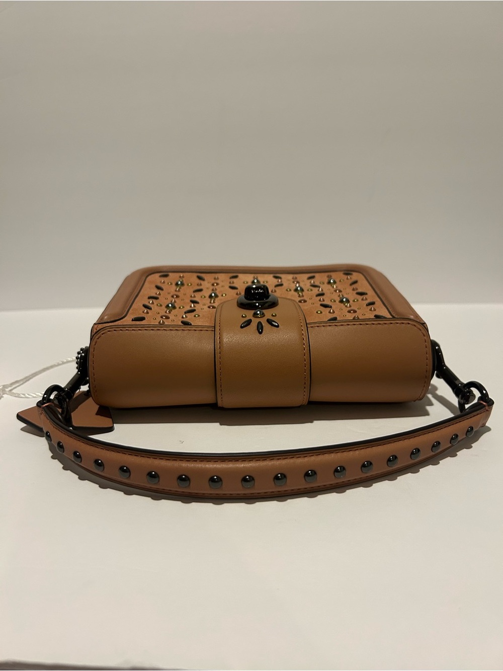 Coach Page Crossbody Prairie Rivets Suede Studded Bag Matching Wallet Dust Bag - Picture 7 of 9